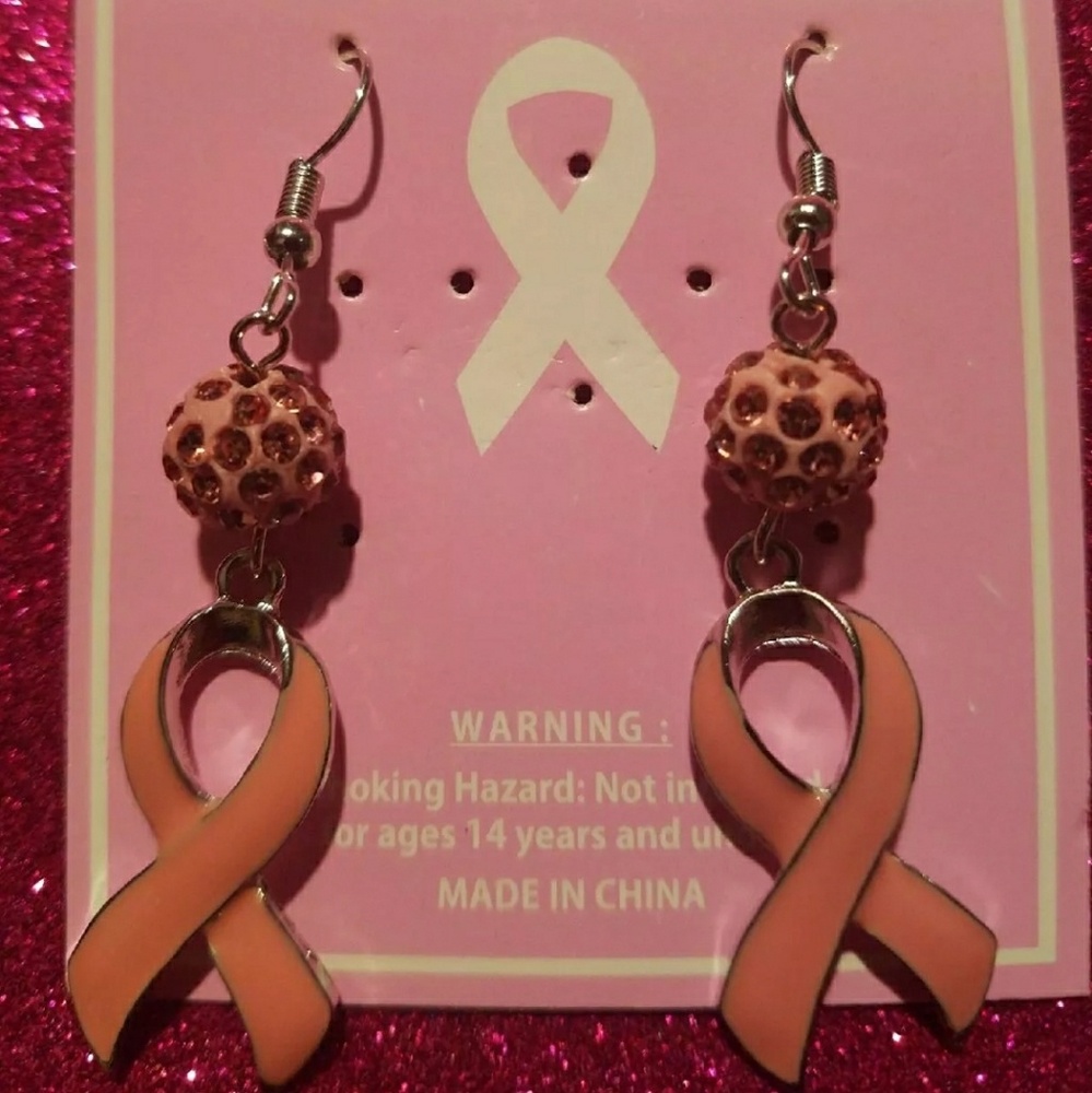 Cancer Awareness Ribbon Eaarings